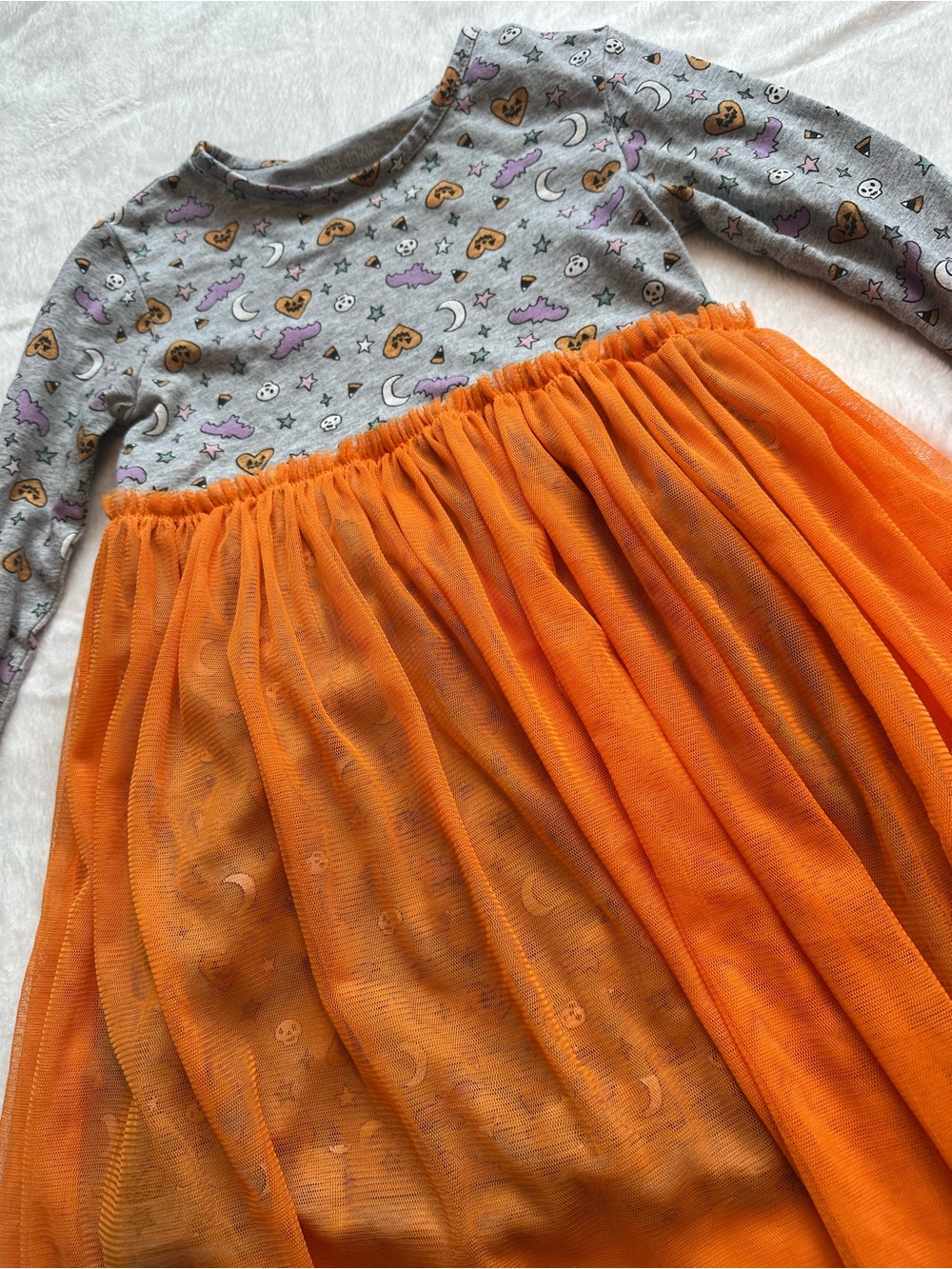 Halloween Bats, Candy Corn, Girls 5T Tulle Dress